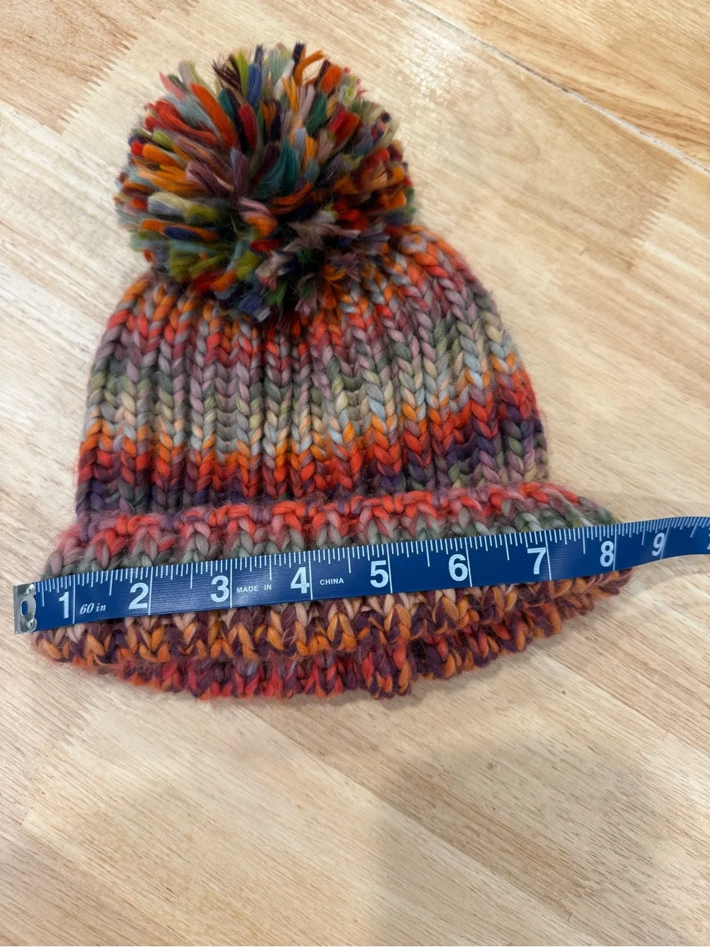Kids Multicolor Knit Pom Beanie - Colorful Striped Hat
